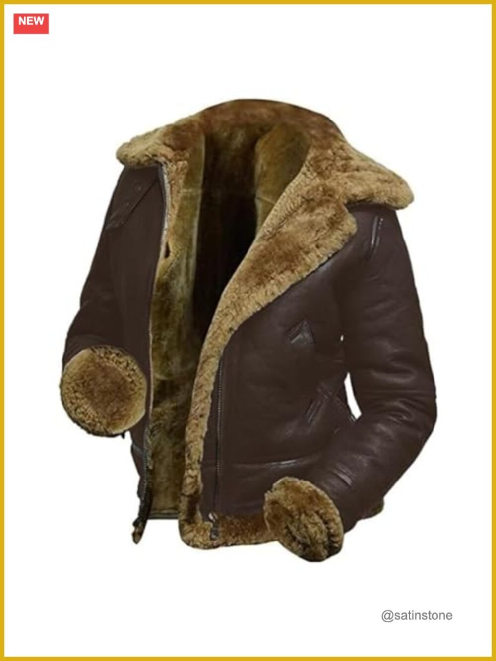 Women's Hooded Aviator Bomber Leather Jacket Faux Fur Shearling Lambskin